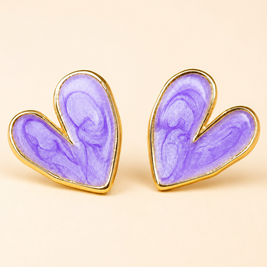 Drop Love Heart Shape Stud Earrings
