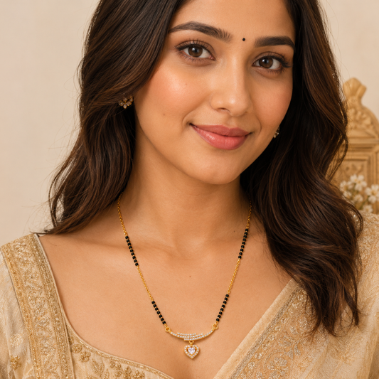 Golden Heart Charm Mangalsutra