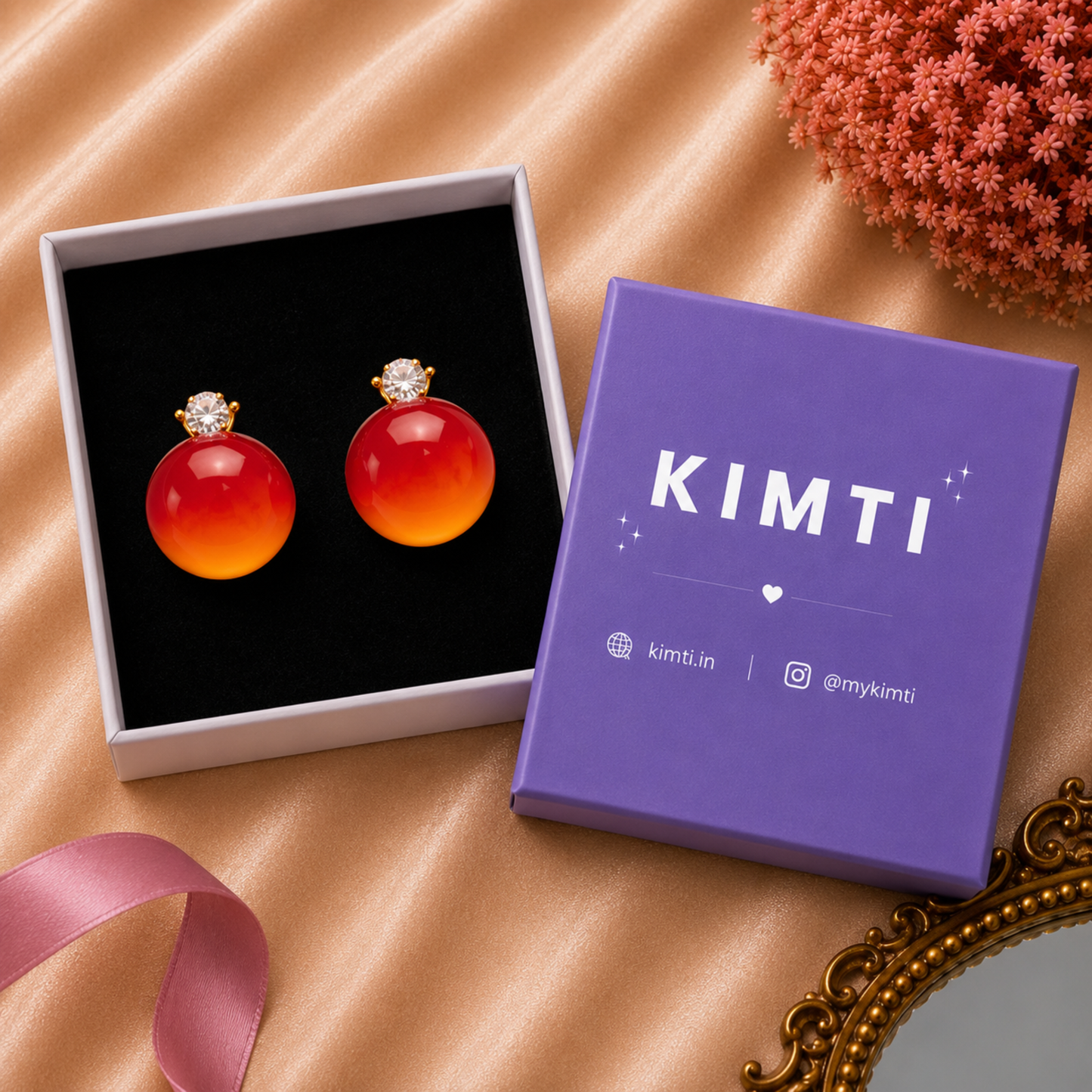 Crimson Sunset Charm Earrings