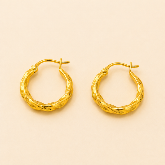 18k Gold Plated Luxe Hoop Anti Tarnish Earring