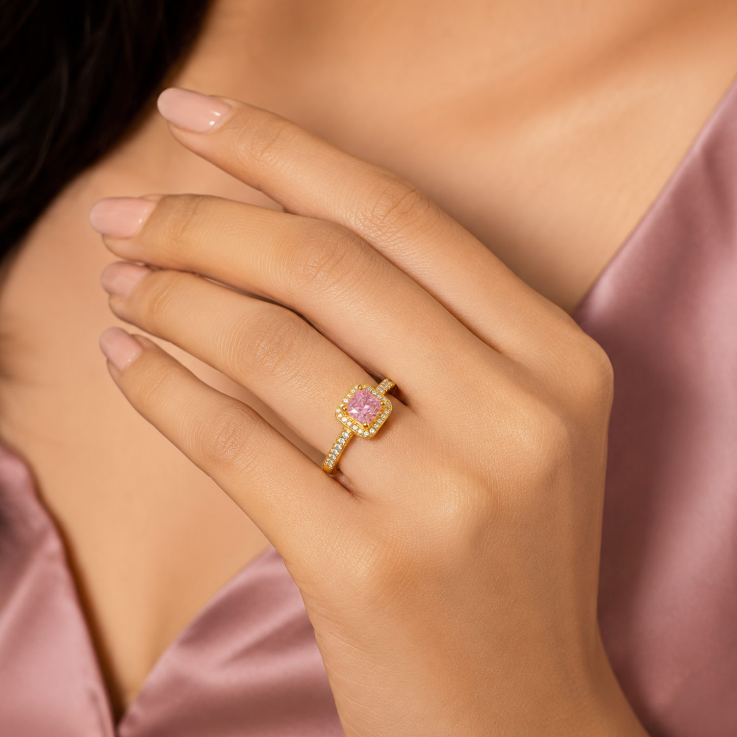 Blush Princess Halo Ring