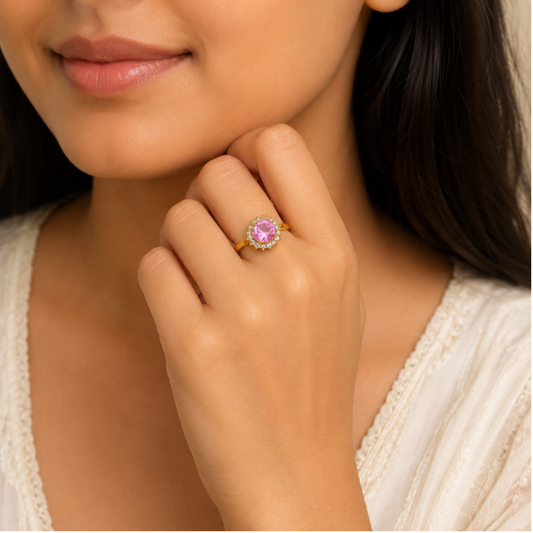 Rose Crystal Crown Ring