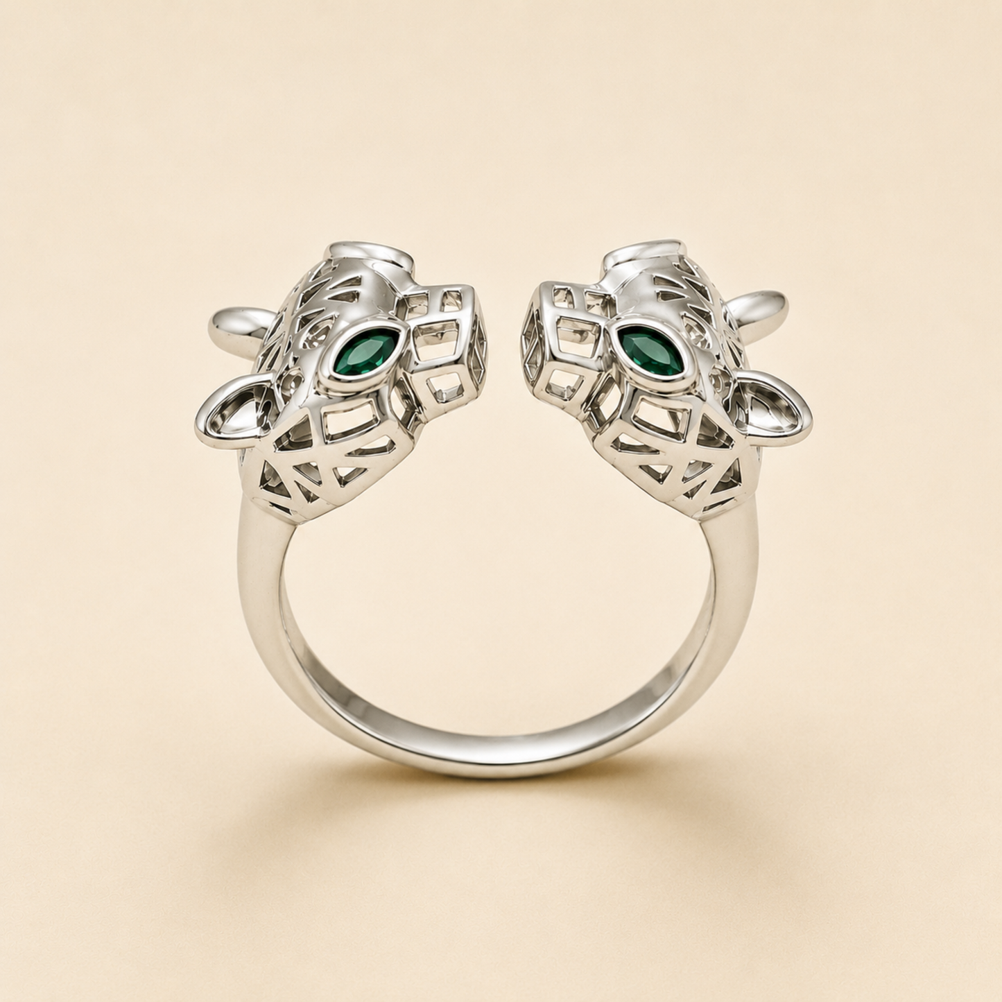Twin Panther Open Ring