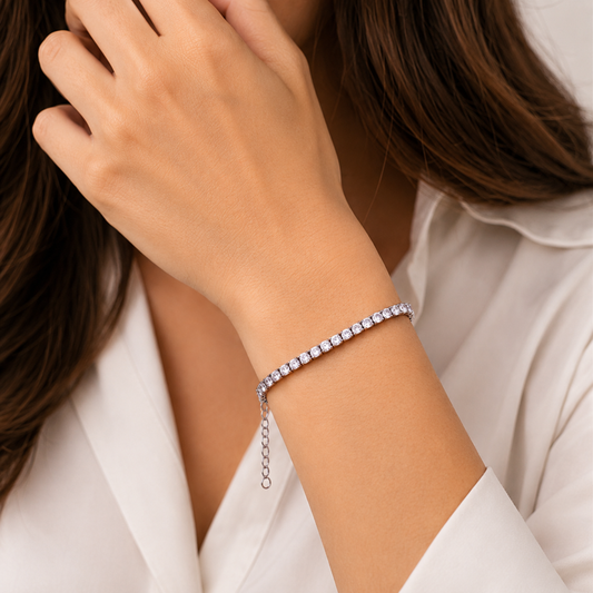 Silver Elegance Crystal Bracelet