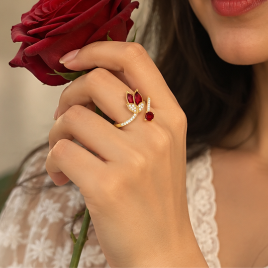 Rose Bloom Elegance Adjustable Ring