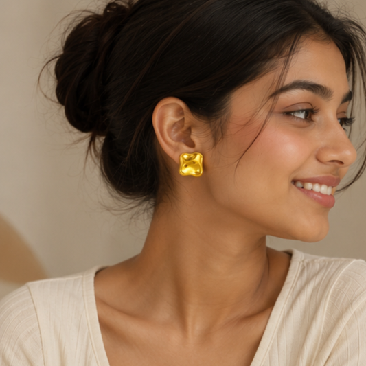 18K Gold Plated Steel Studs Earrings