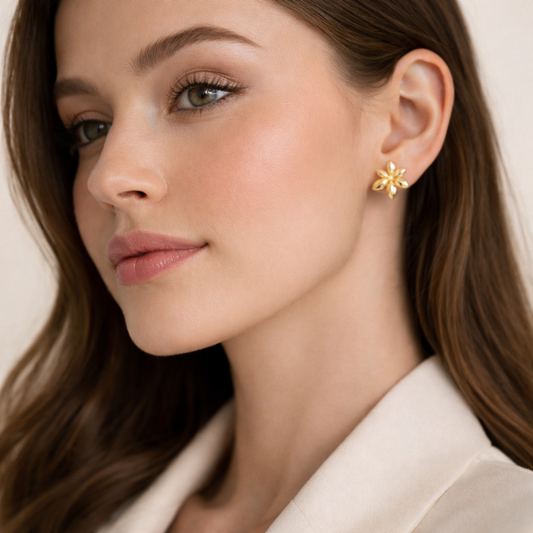 18k gold plated Anti Tarnish Ethereal Floral Earring