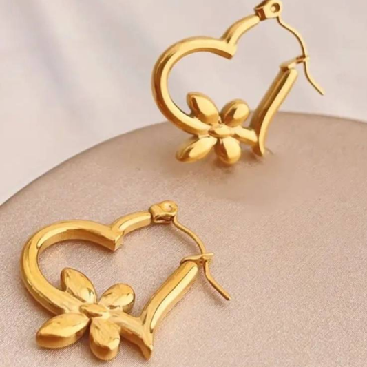 18K Gold Plated Butterfly Hoop Earrings
