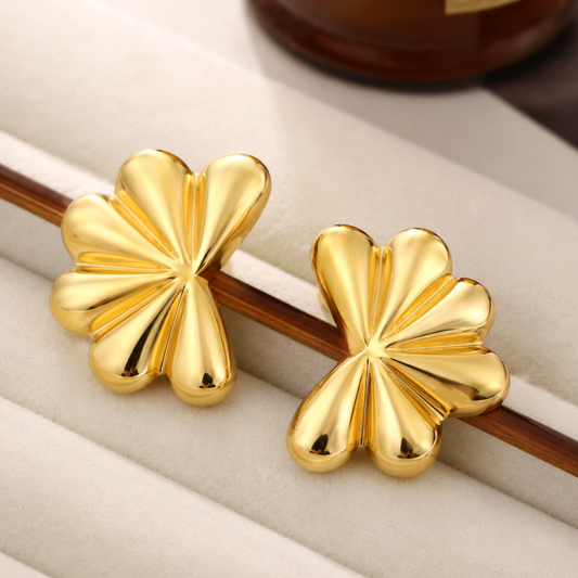 18k Gold Plated Abstract Luxe Petal Earrings