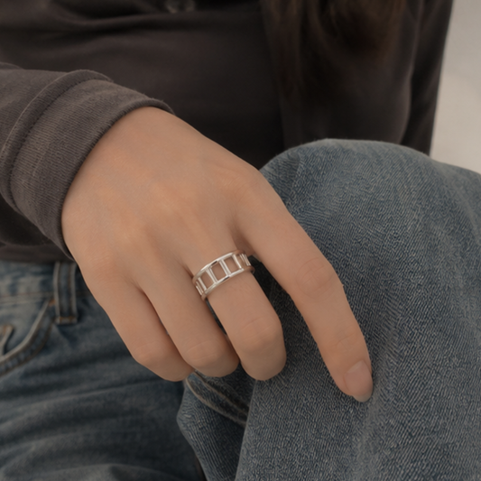 Silver Plated Open Frame Ring