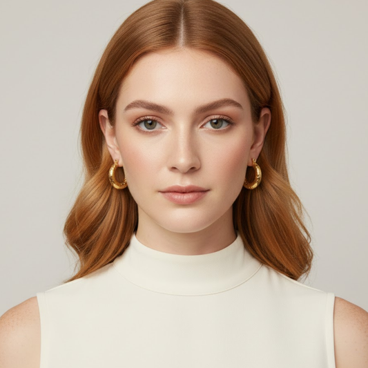 18K Gold Plated Serene Circle Earring