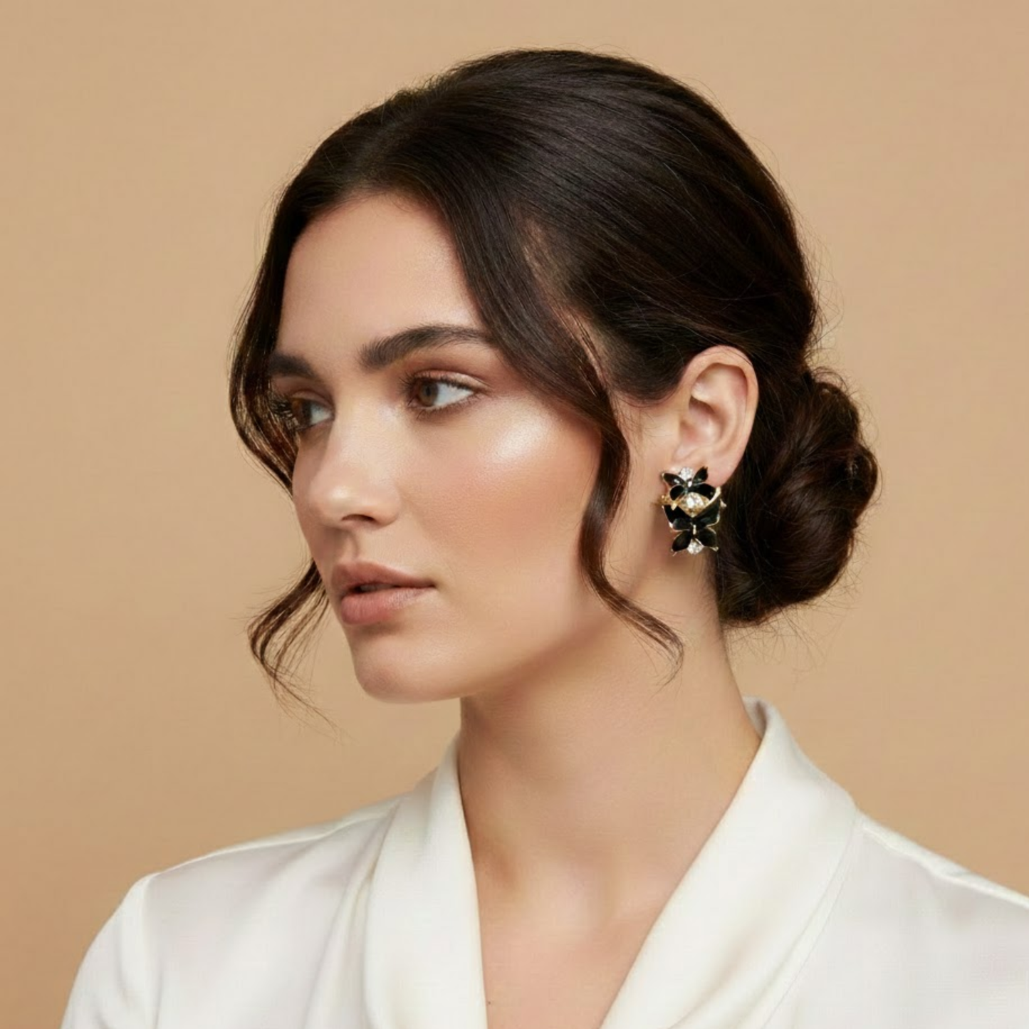 Blush Crystal Bow Earrings