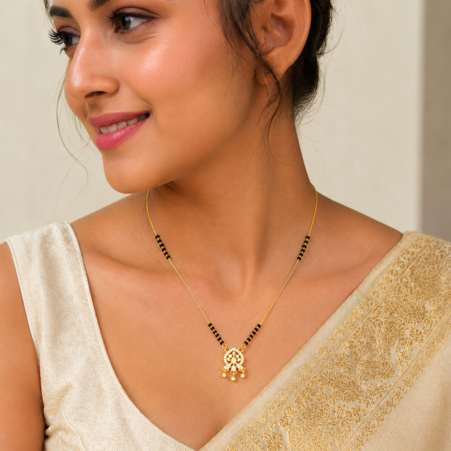Noor Sparkle Black Bead Mangalsutra