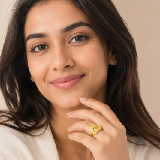 18K Gold Plated Chunky Ring
