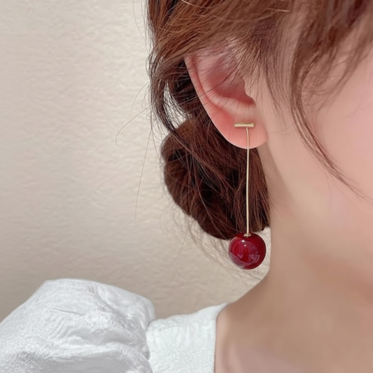 Cherry Blossom Red Drop Earring