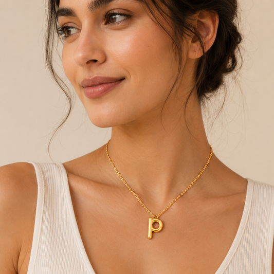 Initials Letter "P" Anti Tarnish Necklace