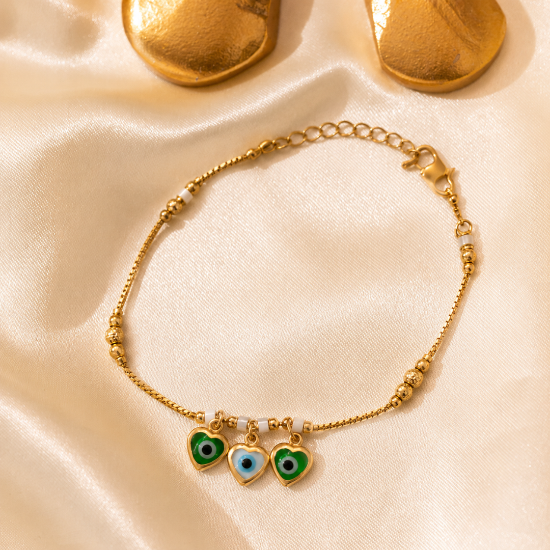 Triple Evil Eye Charm Bracelet