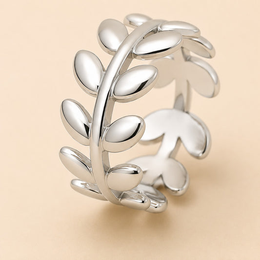 Silver Leaf Vine Ring