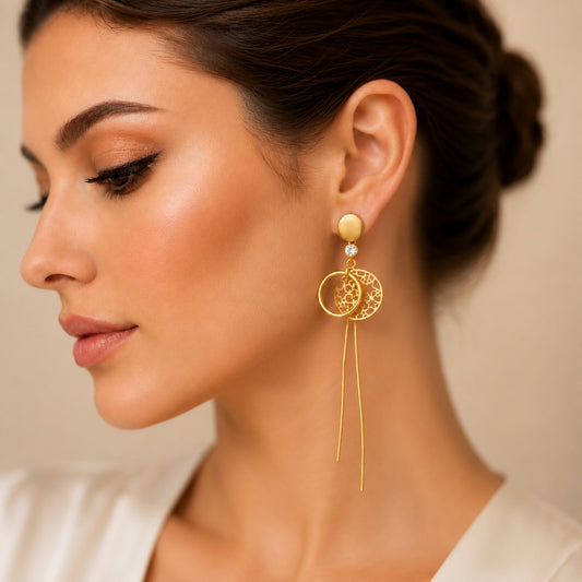Celeste Gold Tassel Earrings