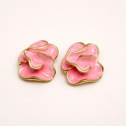 Blush Aura Flower Earrings