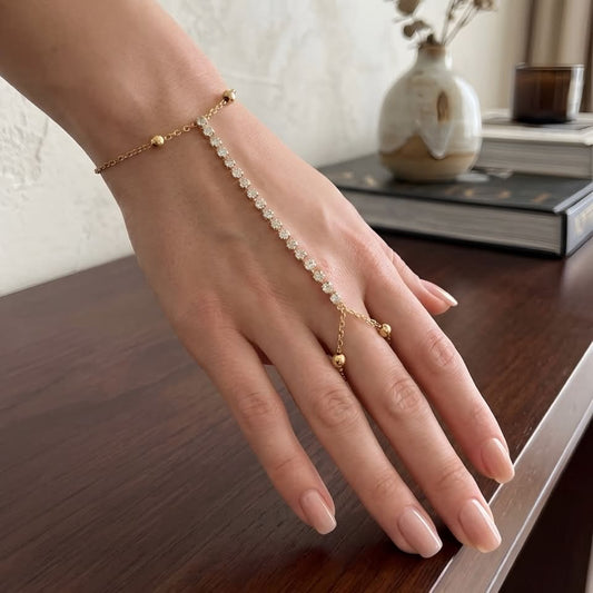 Crystal Cascade Hand Harness Bracelet