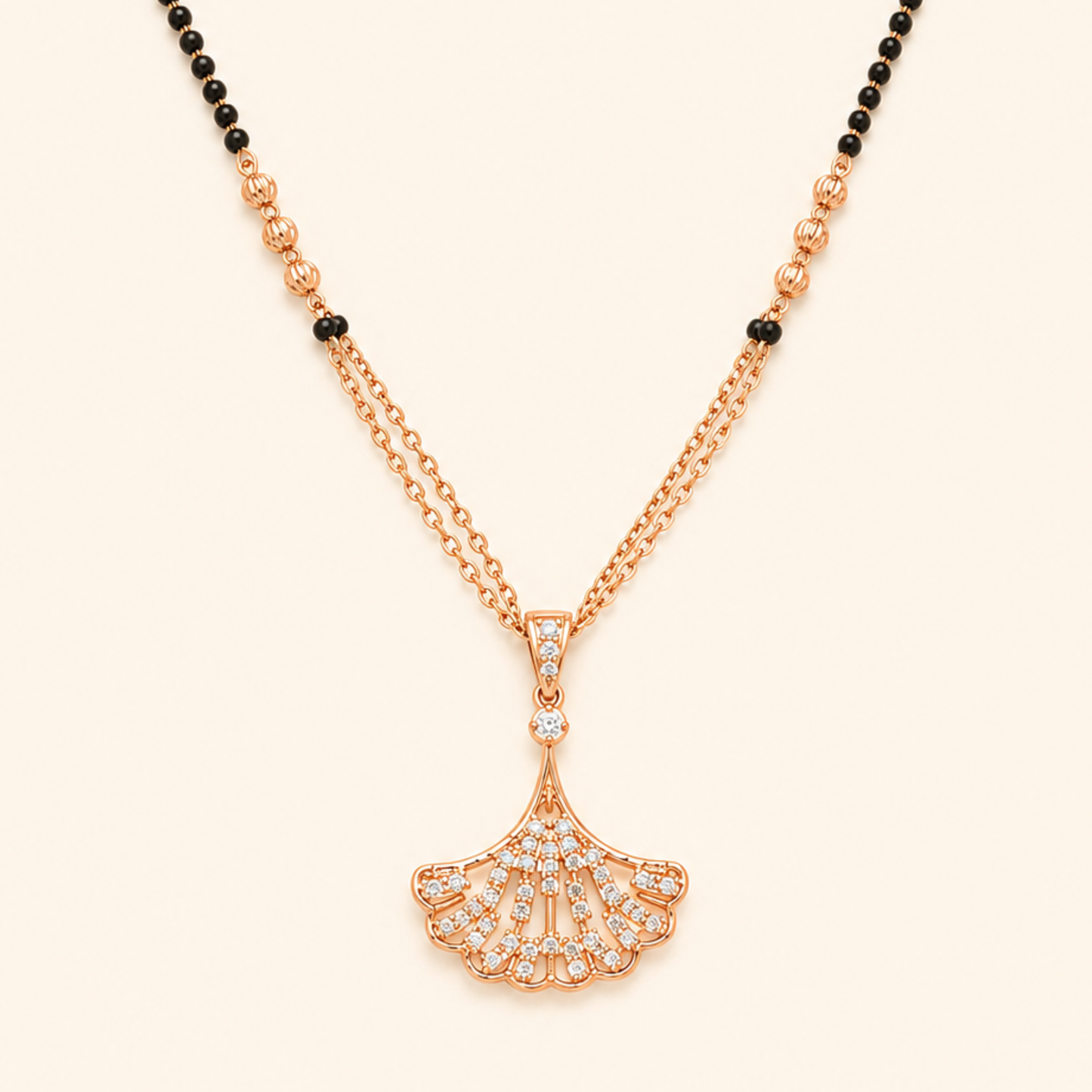 Rose Gold Ginkgo Bloom Mangalsutra