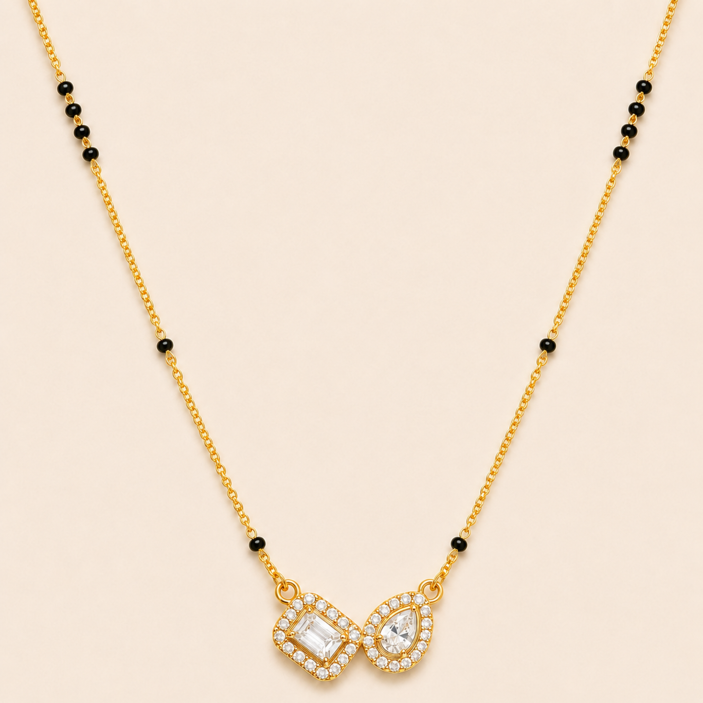 Square & Pear Diamond Mangalsutra