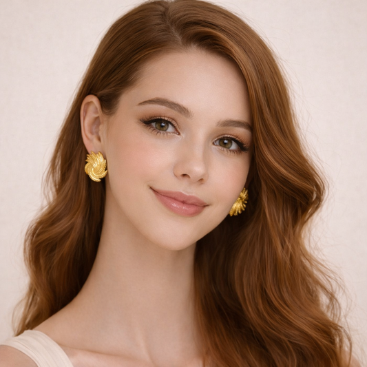 18K Gold Plated Golden Quill Earrings