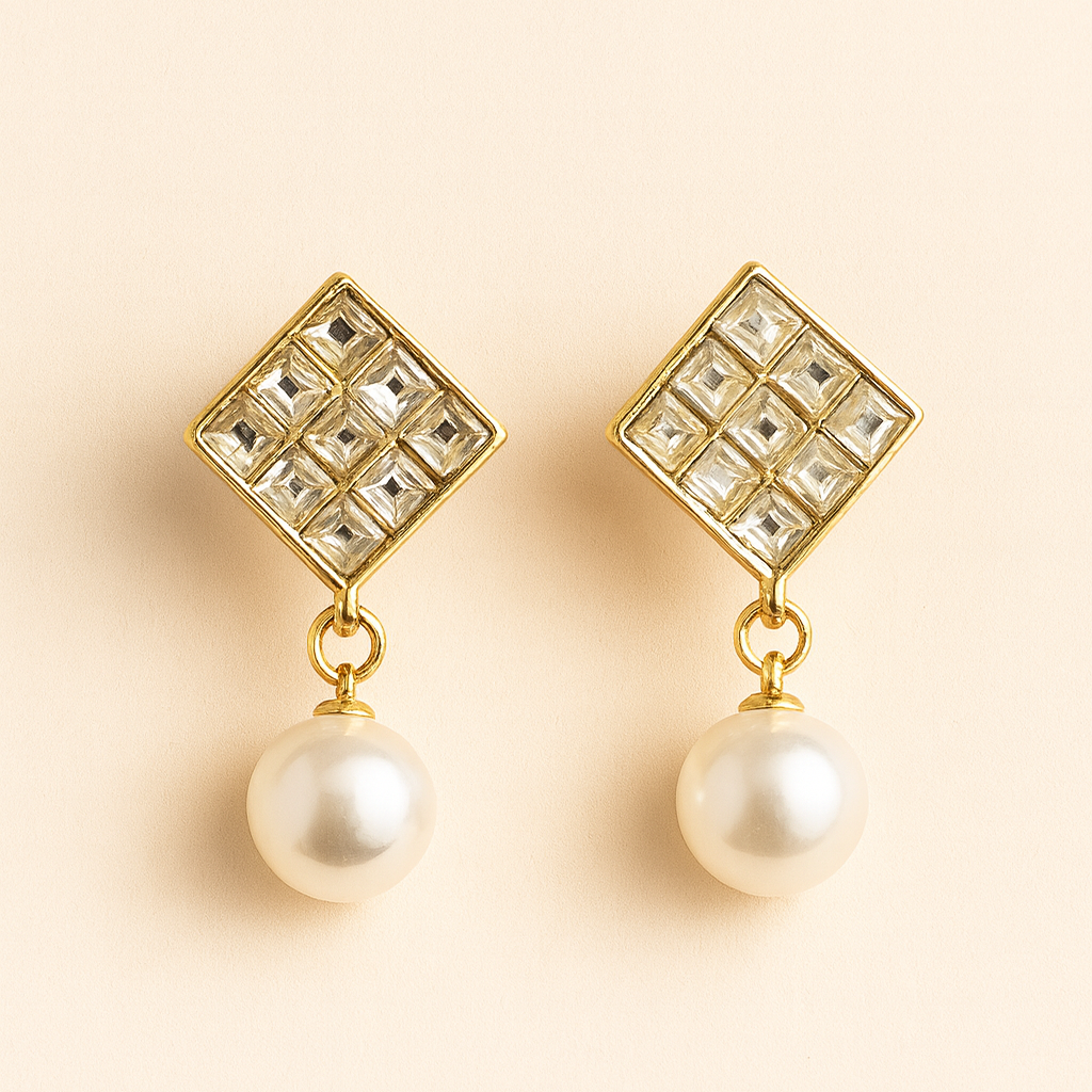 Regal Pearl Drop Earrings