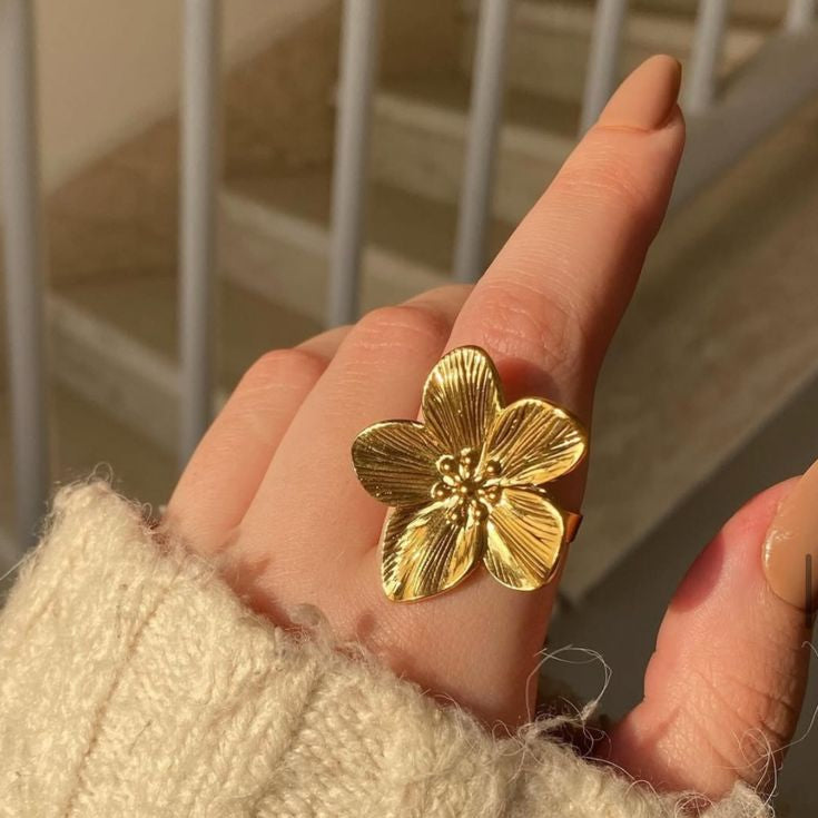 18k Gold Plated Dawn Flower Ring
