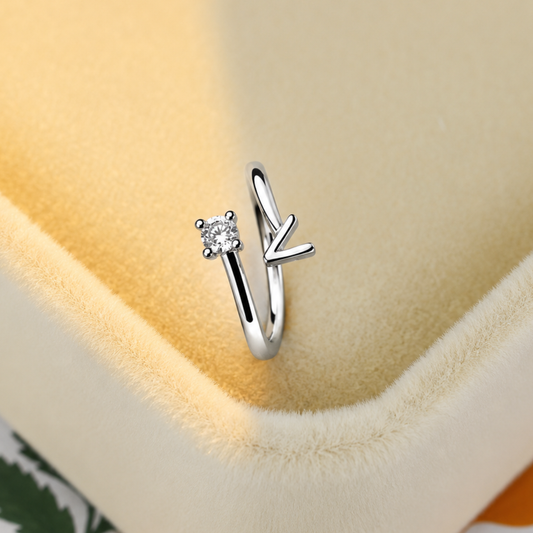 Tiny Letter V Luxe Ring