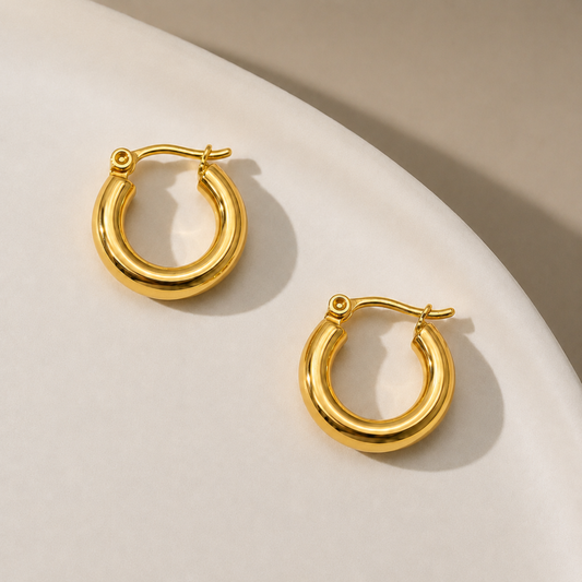 18K Gold Plated Opulent Glow Hoop Earrings