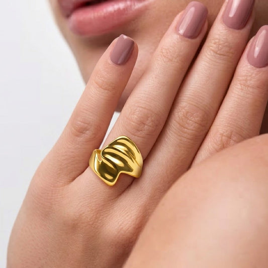 18k Gold Plated Orbit Luxe Ring