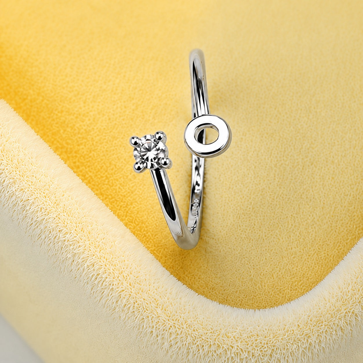 Minimalist O Initial Fashion Ring
