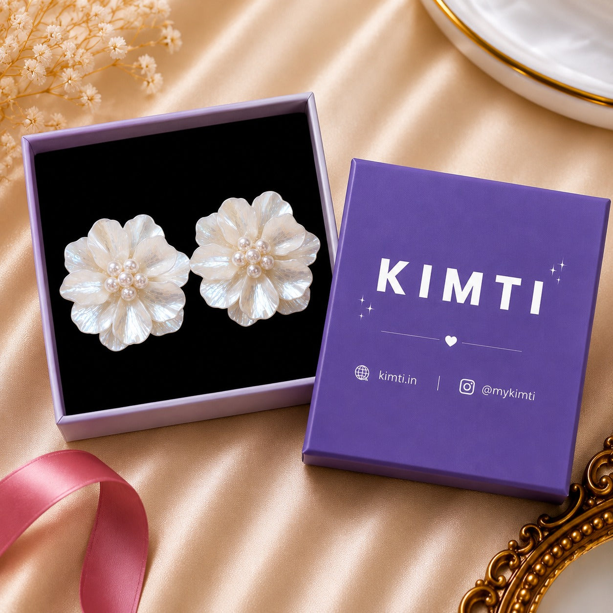 Immortal Flower Pearl French Elegant Earring