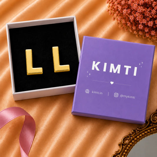 18K Gold Plated Golden L Letter Earrings