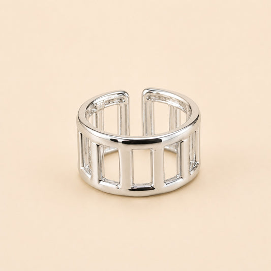 Silver Plated Open Frame Ring