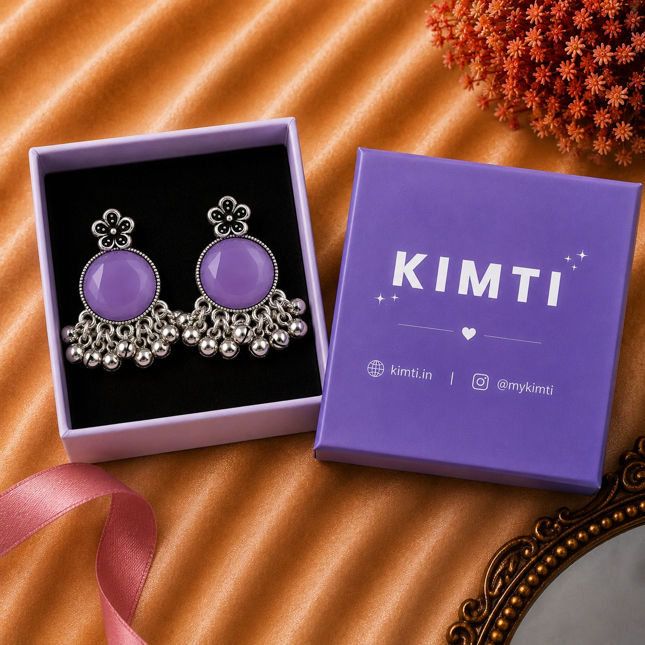 Moon Glow Chandbali Oxidised Earrings