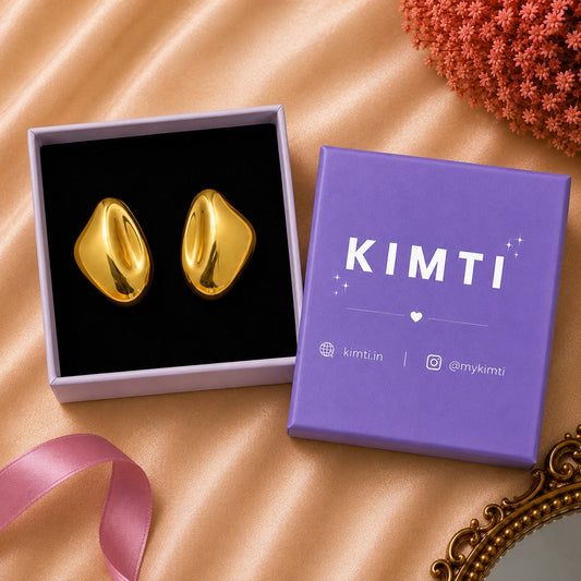 18k Gold Plated Imperial Wave Gold Earrings