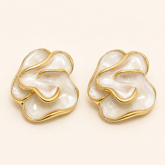 Blush Aura Flower Earrings
