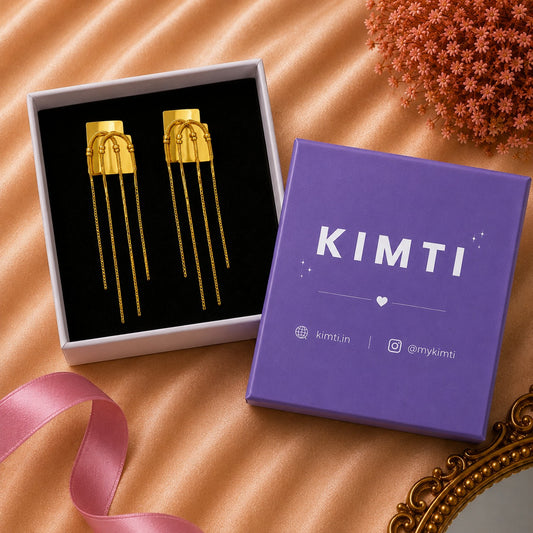 Golden Ribbon Threader Earrings