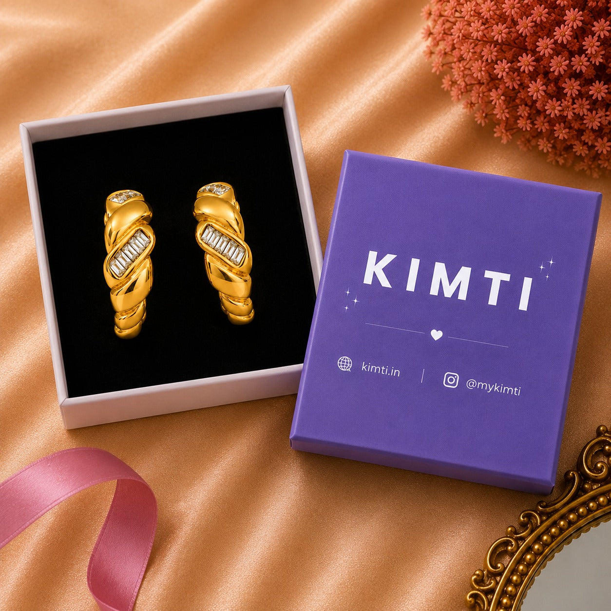 Luxe Twist Diamond Hoop Earrings