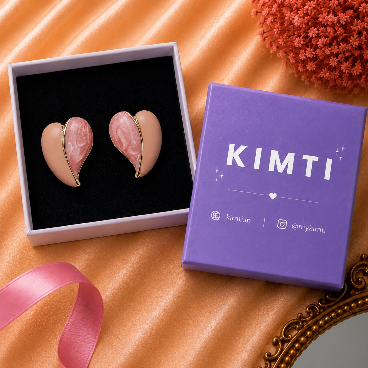 Pink Marble Glow Earrings
