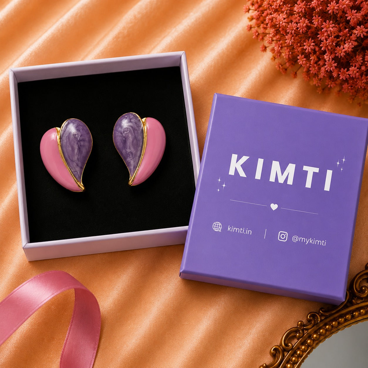 Lavender Bloom Enamel Earrings