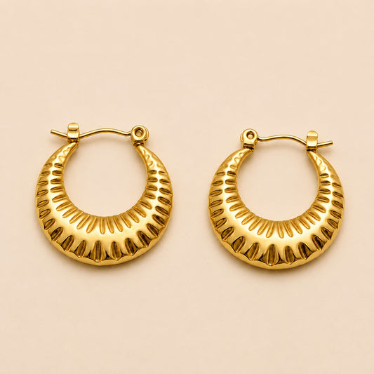 18K Gold Plated Aurora Crescent Hoop Earrings