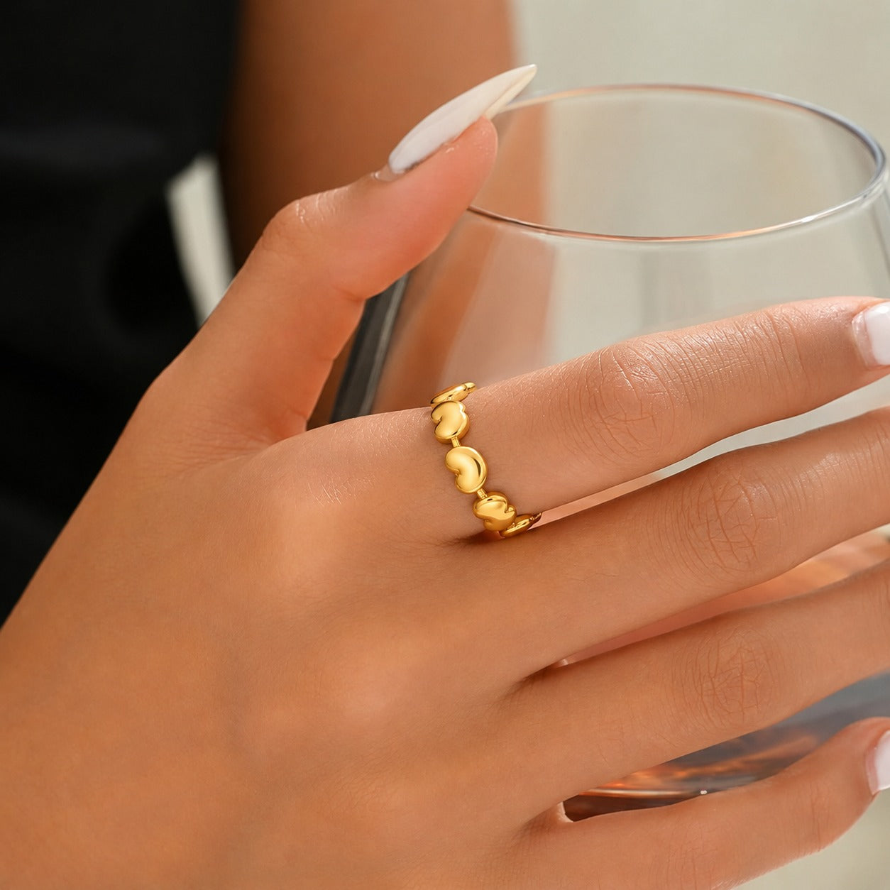 Golden Heart Link Ring