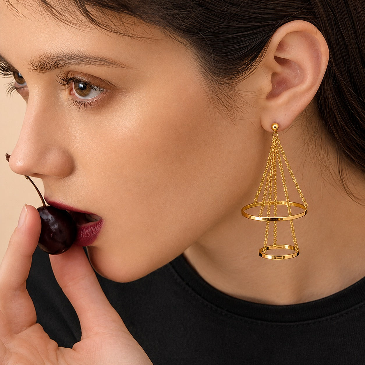 Golden Orbit Tassel Earrings