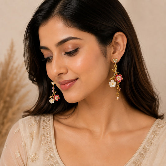 Blossom Trail Asymmetric Earrings