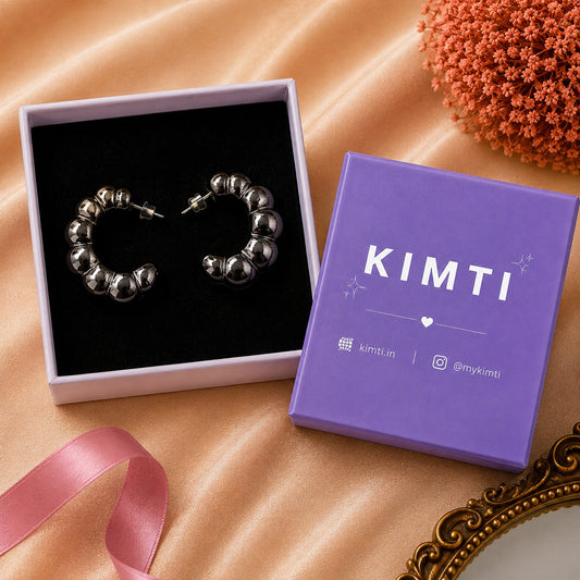 “Inky Twists” – Statement Gloss Hoops