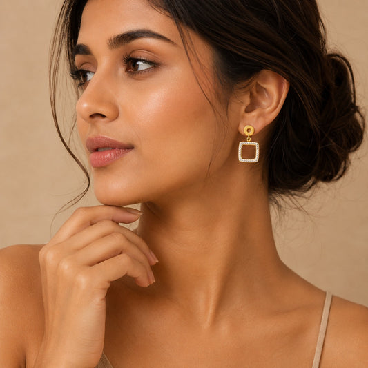 Gleamstone Square Earring